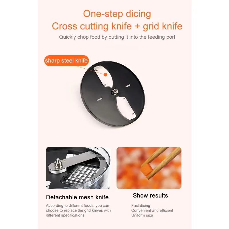 TULX Tabletop Automatic Potato Ham Pitaya Dicer Machine Small Circles Vegetable Cube Cutting Machine