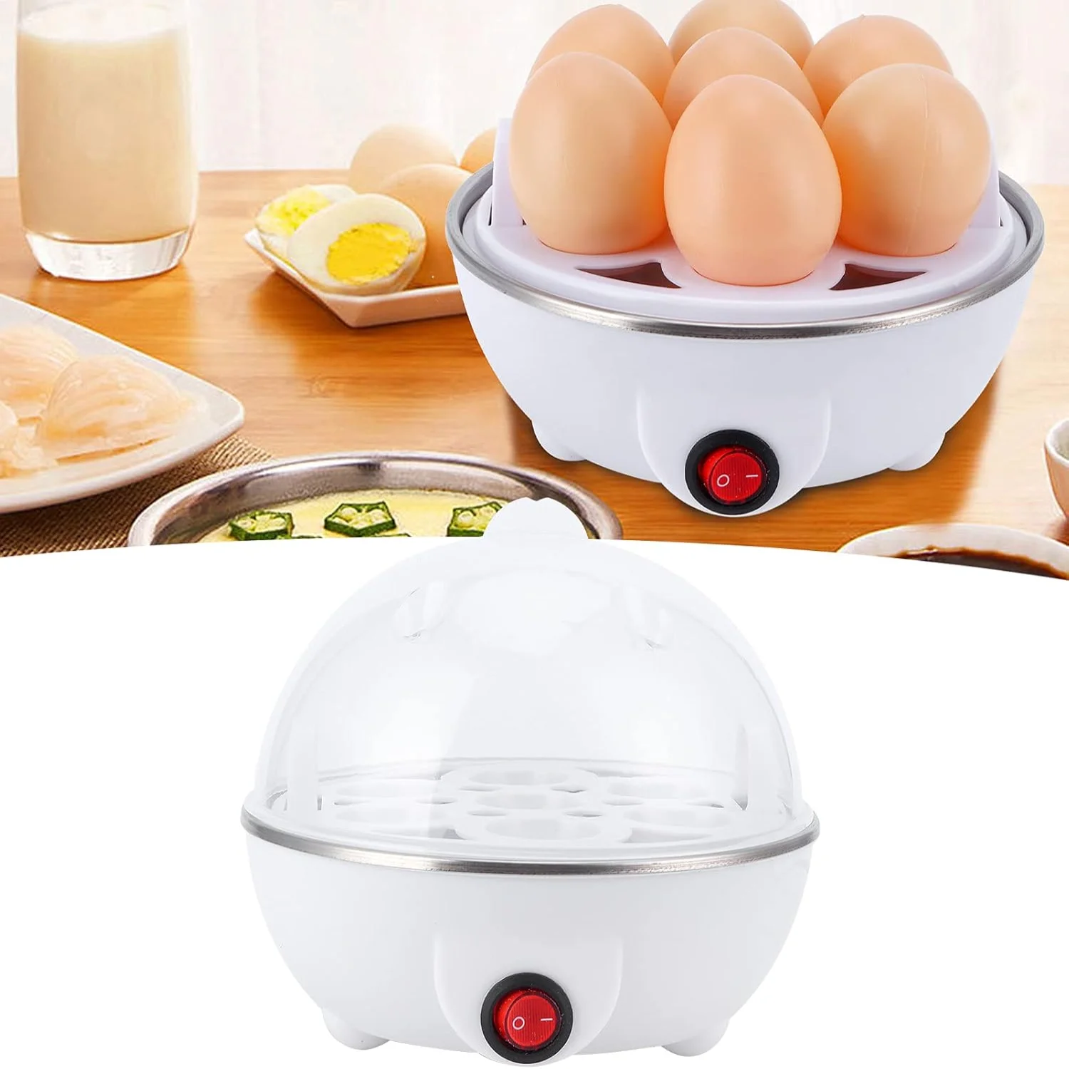 

Egg Cooker, Egg Boiler Maker, Boiled Egg Cooker, Egg Steamer, Eggs Boiler Multifunctional Mini Eggs Cooker Steamer Poacher for