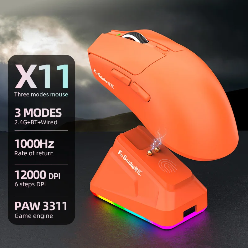 

Wireless Bluetooth Triple Mode Mouse Lightweight Esport Gaming Mouse With Touch Magnetic Screen Charging Base For PC IOS