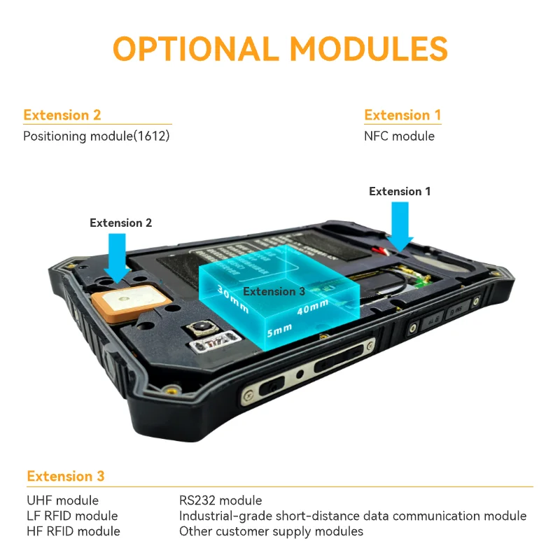 HUGEROCK-Tablette PC Android T71, 7 pouces, rs232, 2200 nit, étanche, pour ordinateur professionnel, robuste, lishaus à la lumière du soleil