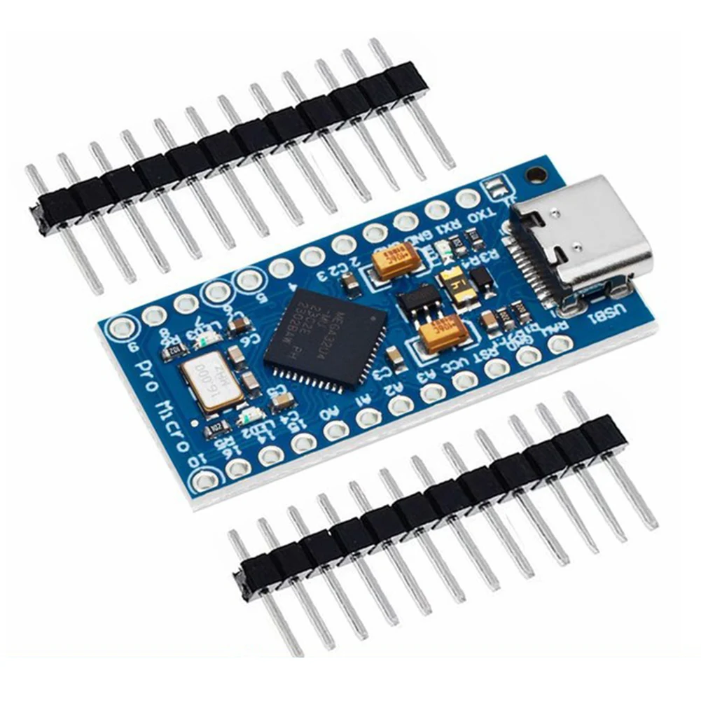 Modulo Micro Pro con intestazione pin a 2 file ATmega32U4 5V/16MHz Tipo-C Regolatore di tensione della scheda di sviluppo per Arduino IDE V1.0.1