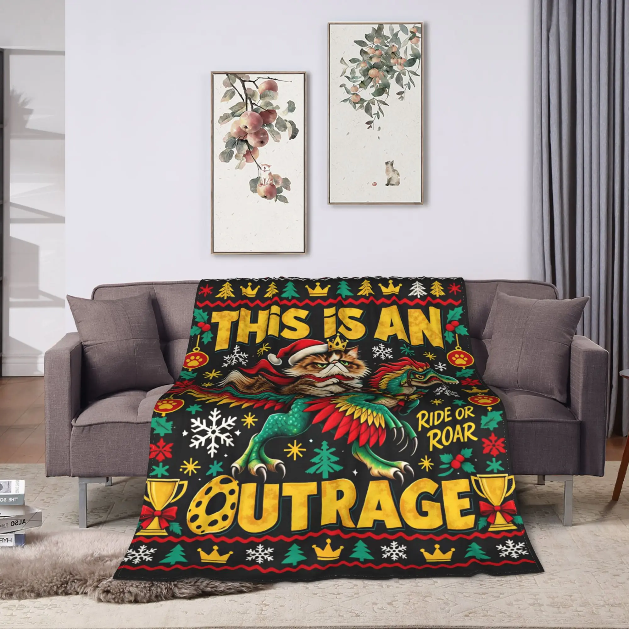 Warm Blanket Picnic Funny Christmas This Is An Outrage Princess Donut Bedding Throws Funny  Bedspread For Couch Bed