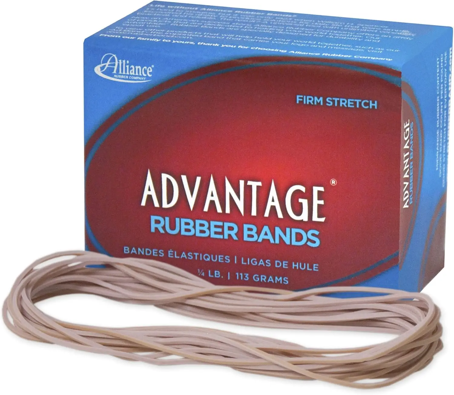 

Rubber Bands Size #117A, 7" x 1/16", Natural Crepe, Approx. 100 Bands (1/4 lb Box)