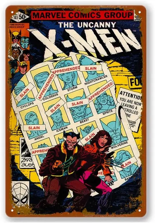 The Uncanny X-Men #141 (1981) First Print Vintage Metal Tin Signs Aluminium Signs Modern Wall Decoration For Bedroom Office Home