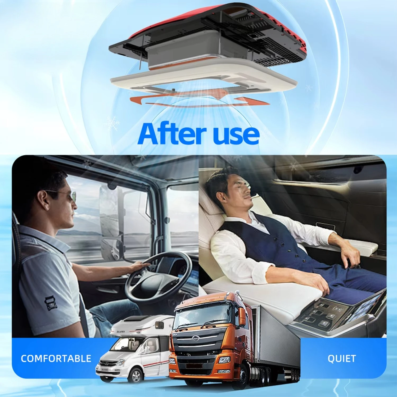 سعر المصنع 12 فولت 24 فولت أفضل مكيف هواء كهربائي جديد على السطح يعمل بالبطارية لجرار تخييم RV #2