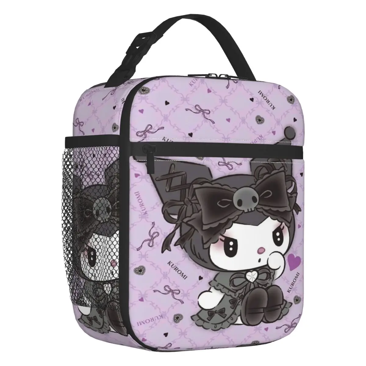 Borsa da pranzo isolata personalizzata Kuromi Cartoon per le donne borsa termica a tenuta stagna Bento Box bambini della scuola