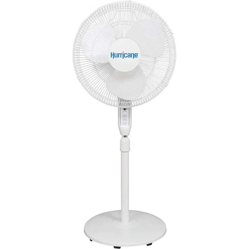 

16" Supreme Oscillating Stand Fan With Remote – 3-Speed, Quiet, Powerful, Adjustable Height, Durable Design For Home,