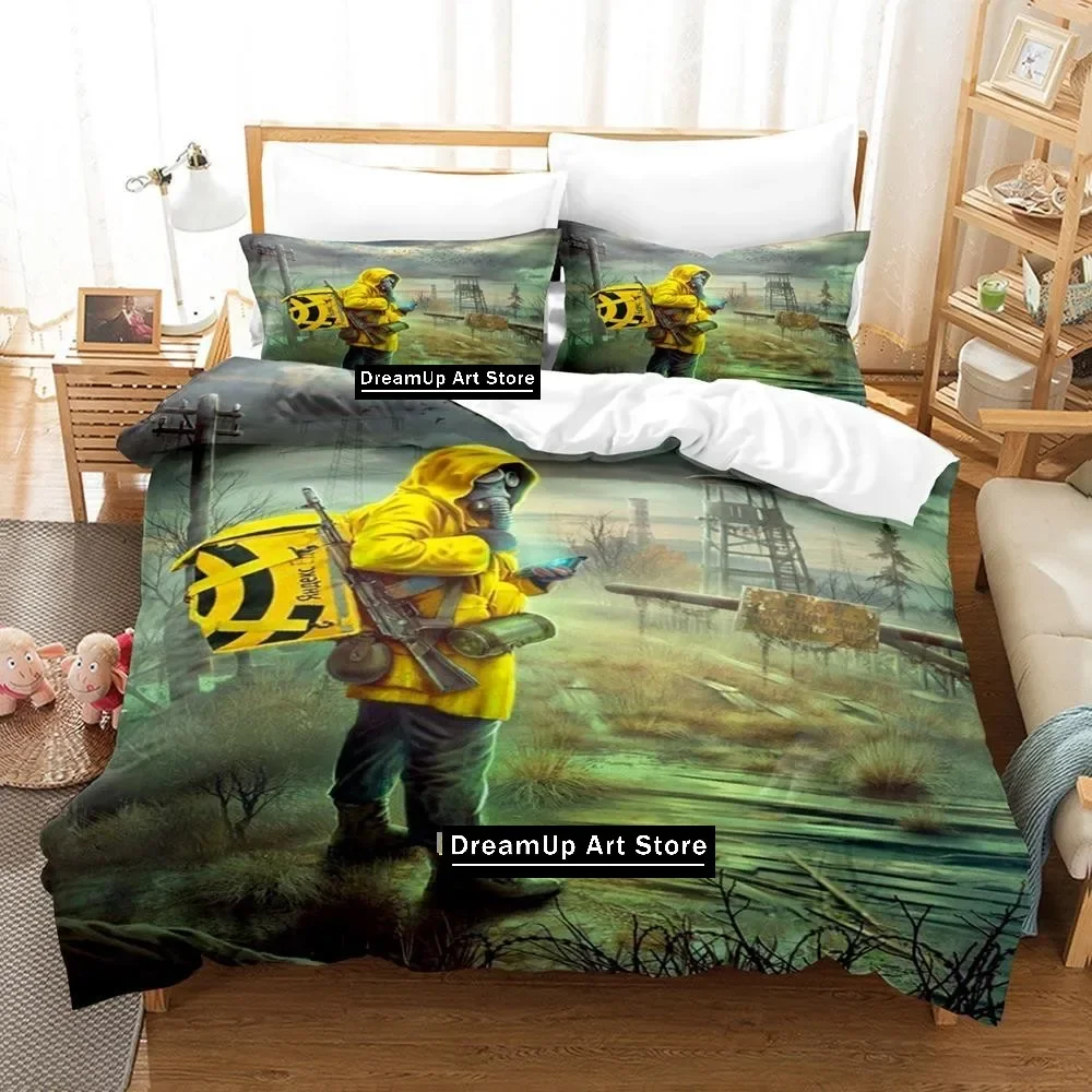 Game S.T.A.L.K.E.R. 2 Heart of Chernobyl BBedding Set Boys Girls Twin Queen Full Size Duvet Cover Pillowcase Bed Adult Bedroom