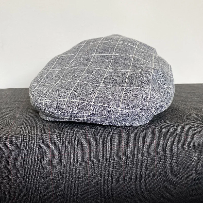 Grey New Cotton Womens Mens Ivy Cap Beret Cabbie Driver Hat Spring Summer Breathable Flat Hats Vintage Gatsby Beret 42 image 2