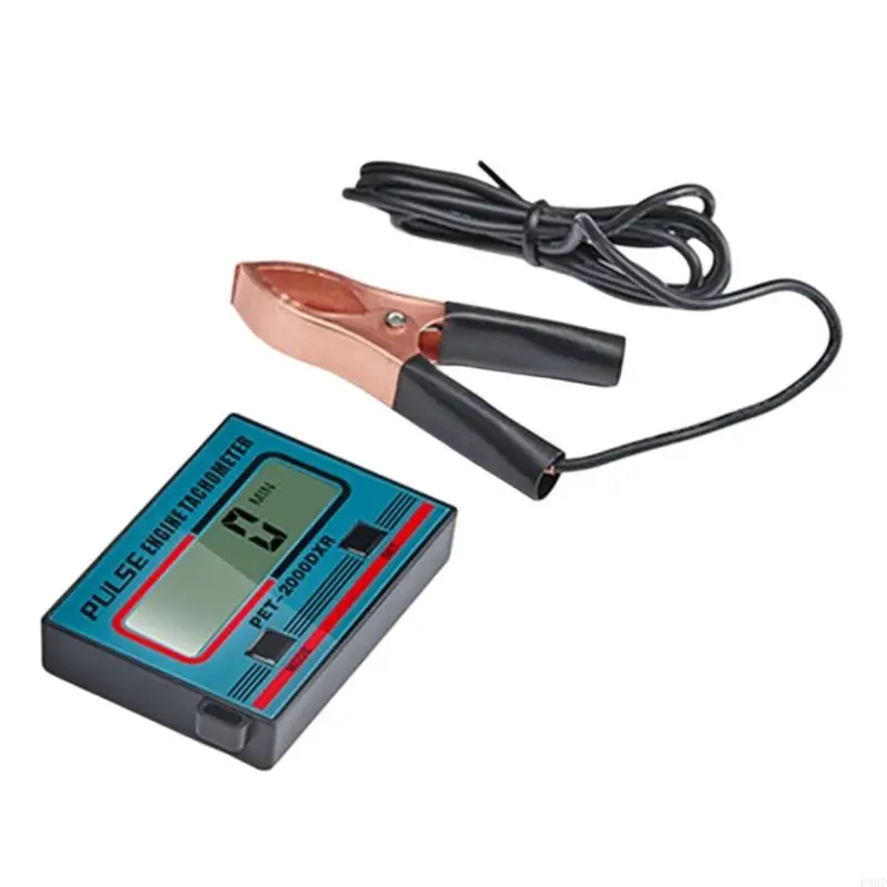 Digital Engine Speed Meter for Motorcycle and Small Engine Service, Inductive Pickup Tachometer with LCD Display for Tuning
