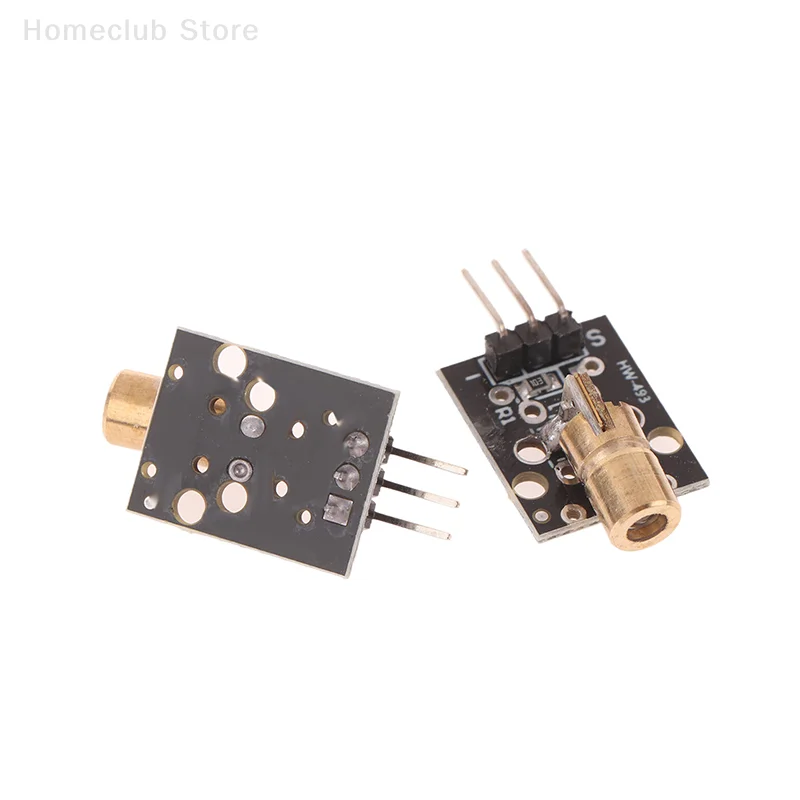 Homeclub Store Laser Head Sensor Module KY-008 3pin 650nm Red Laser Transmitter Dot Diode Copper Head Module GOHJMY