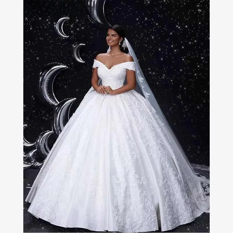 

rican Princ Wedding Dr Bridal Gown Low Waist 3D Floral Lace mid Length Korean Sle Materni Friendly Wedding Dr