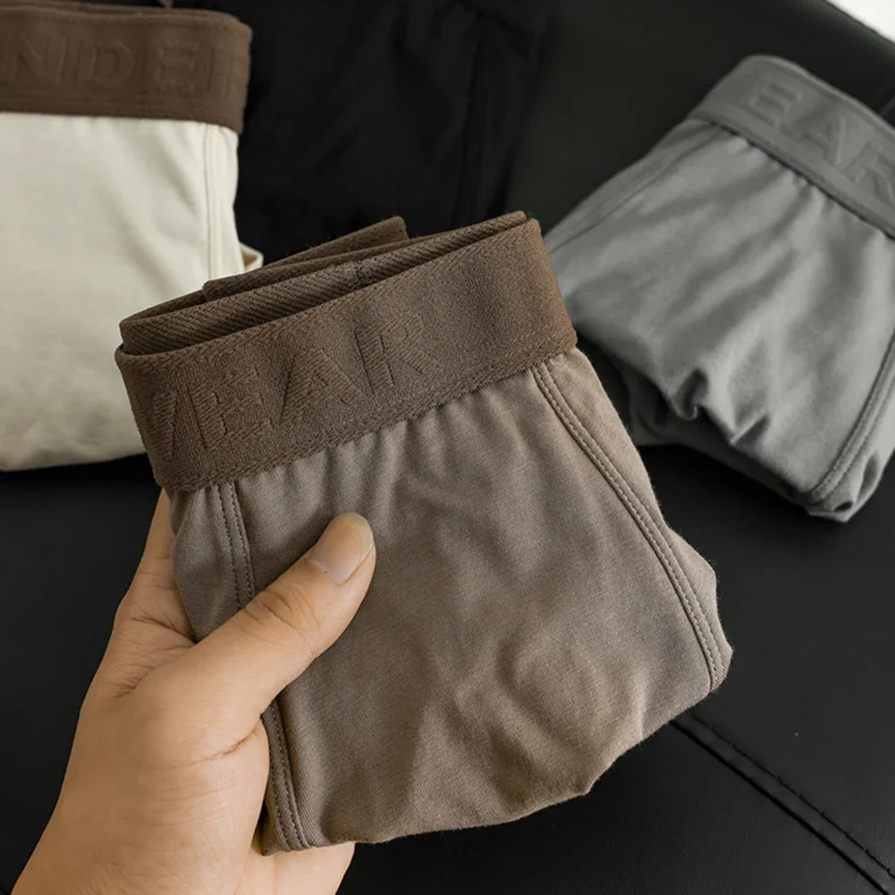 

Men's Lightweight Breathable Boxer Briefs Underwear with Solid Color and Pouch Cotton Spandex Blend for Comfort and Fit