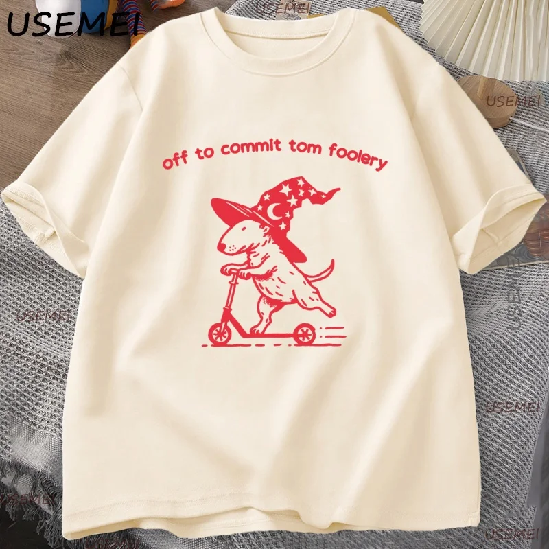 

Funny Foolery Bull Terrier T-shirt Men Women Weirdcore Graphic T Shirts Casual Cotton Short Sleeve Round Neck Man Clothes