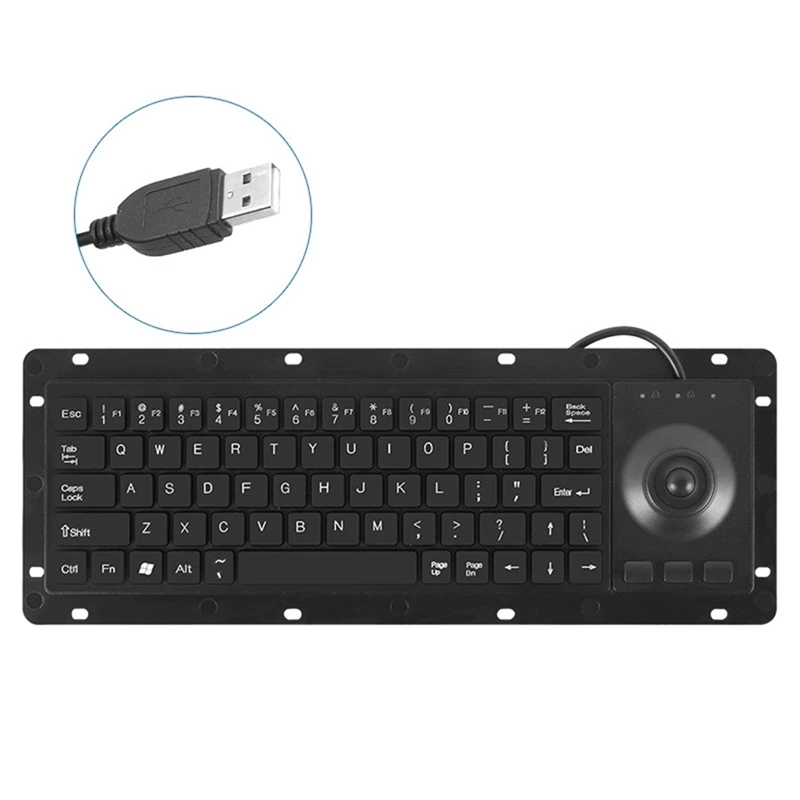 Industrial USB Trackball Board Keyboards with Touchpad and High Durability Trackpad for Medicals and Security Systems-ELEC