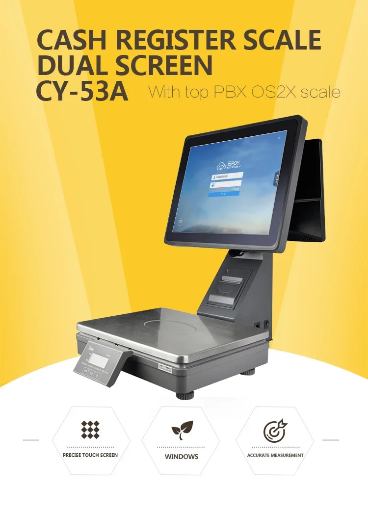 15inch Capacitive Dual Touch Screen Scale Pos Weight Scale with Thermal Printer