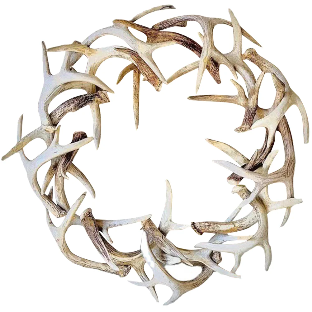 Wall Hanging Decor Christmas Home Decoration Front Door Wreath Xmas Antler Pendant Garland