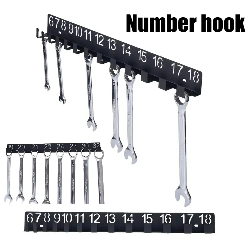 For wrenches, screws and bolts, Black Metal Wrench Organizer - Stylish wall-mounted storage rack the perfect gift