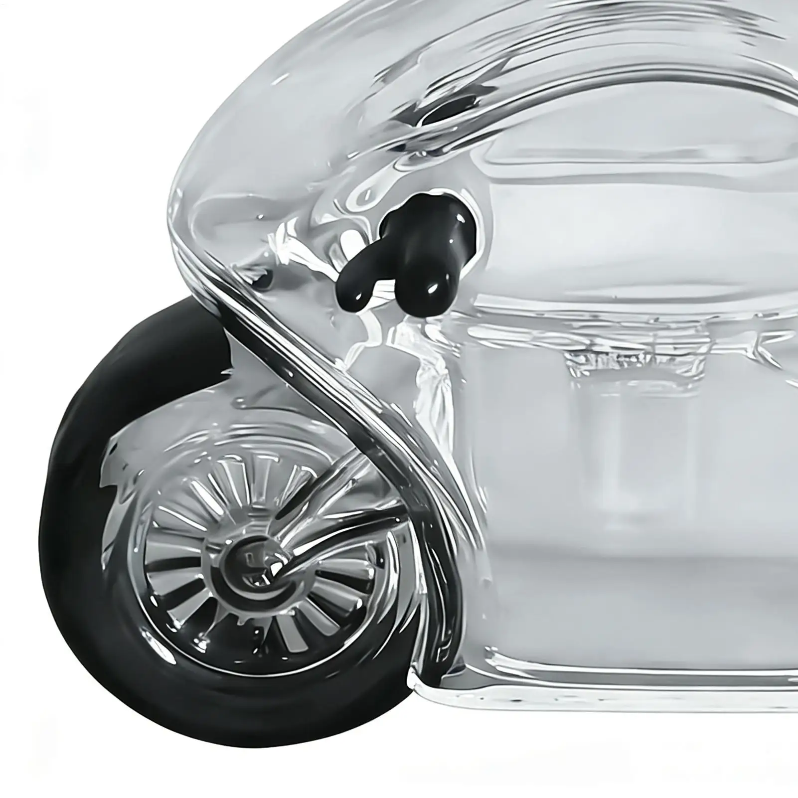Glass Whiskey Bottle 300ml Motorcycle Alcohol Container Glass Alcohol Decanter For Bartenders Collectors Display Cabinet Party
