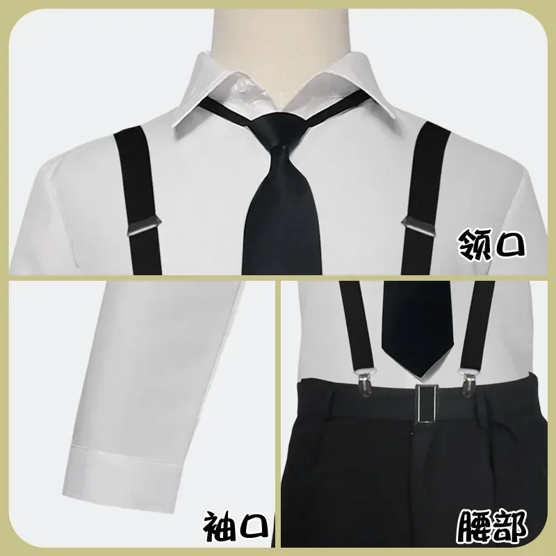 Nakajima Atsushi Cosplay Costume Wig Anime Bungou Stray Dogs Season 4 Hunting Dog Shirt Pants Straps Tie Gloves Short Hair S MN1