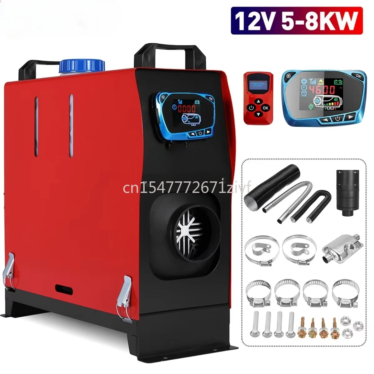 

8kW Diesel Auxiliary Heater, 110-220V AC and 12/24V DC, Altitude Mode Support, 0.1-0. 35L/hr Portable Diesel Air Heater
