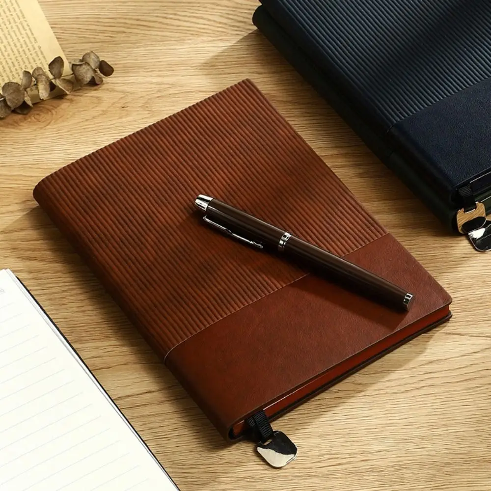 200 Page A5 Notebook Taking Notes Word Book Leather Notebook Silk Ribbon Bookmark Vertical Pattern Journals Diary Notebook