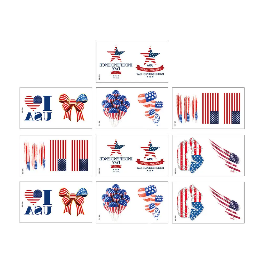 

20 шт. водонепроницаемых временных наклеек-флажков для тела, тату-наклейки ко Дню независимости, удобные стикеры для взрослых на вечеринку