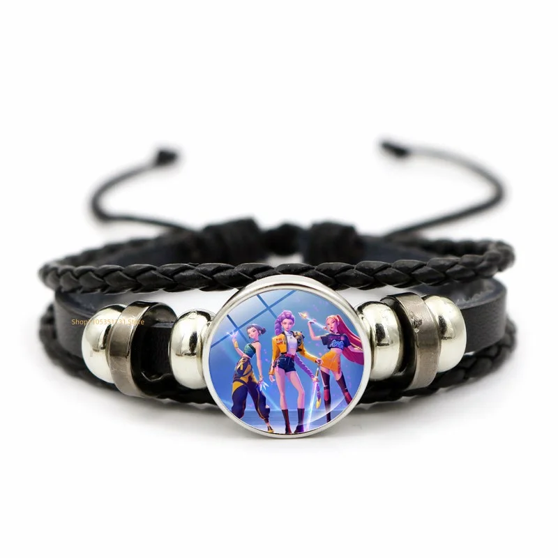 Anime-Handarmband, geflochtenes Leder, verstellbares Armband, niedliches Cosplay-Zubehör, Geburtstagsgeschenk für Kinder, Mädchen, Fans, 3 Farben – Detail 9