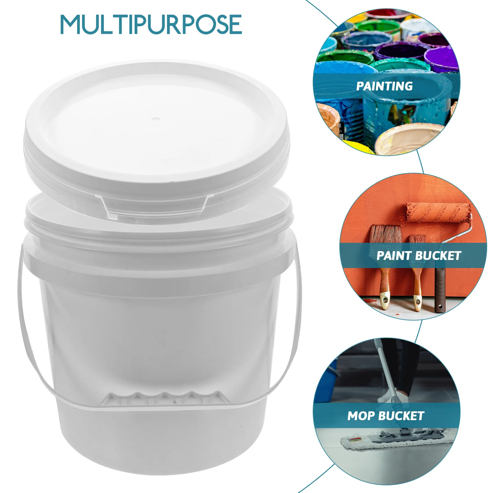 

Food Grade Sealed Barrel Paint Buckets Durable Plastic Container Lid Storage Water Oil Wine High Strength Anti Deformation