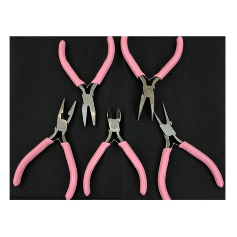 4inch New Pink Series Needle-nosed Handmade Pliers Jewelry Pliers Mini Pliers DIY Needle-nosed Round Nose Pliers Can Set