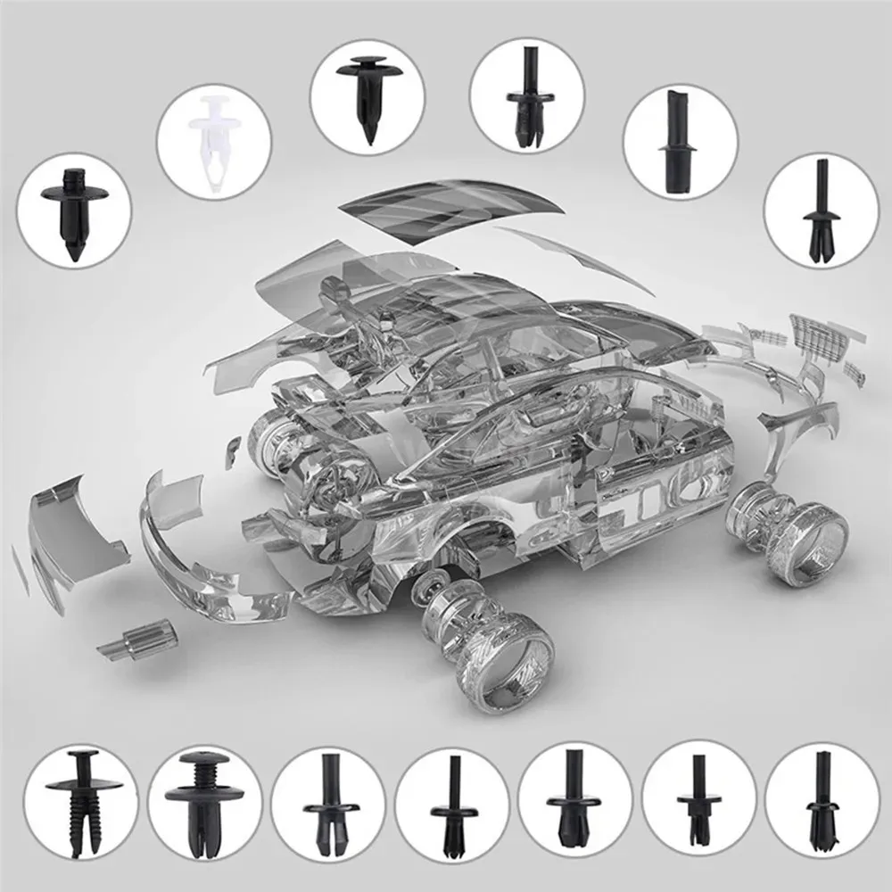 680-50pcs Car Plastic Retainer Clips Automobile Fastener Clip Fender Push Pin Rivet Screw Door Trim Panel Retainer Auto Bumper