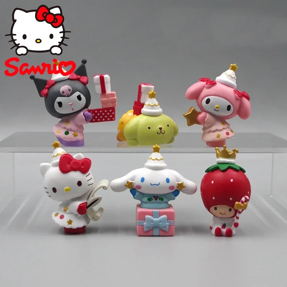 Sanrio 5Cm Hello Kitty Figure Cross Dressing Christmas Anime Kawaii Cute Toy Action Collection Pvc Materials Gift For Children