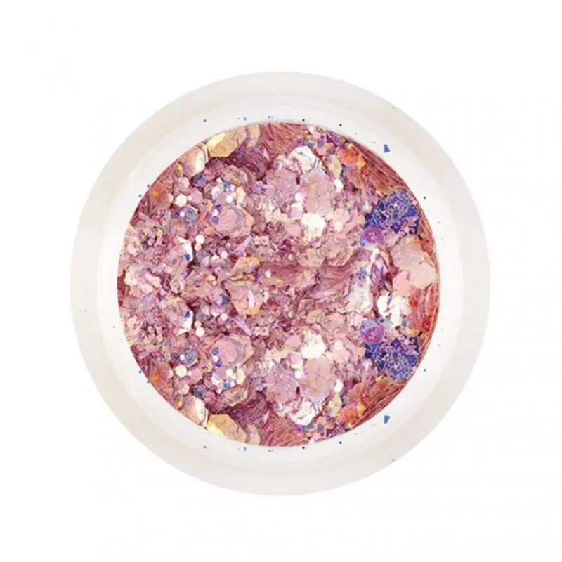 Gemakkelijk Aan Te Brengen En Te Verwijderen Sprankelende Paillette Tips Glitter Pigment Veelzijdige Nageldecoratie 3d Kleurrijke Nagelstof Nail Art Populair