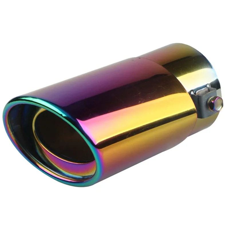 Car Stainless Steel Multicolor Straight Exhaust Tail Throat Round Tube Universal Fits Car Accessories