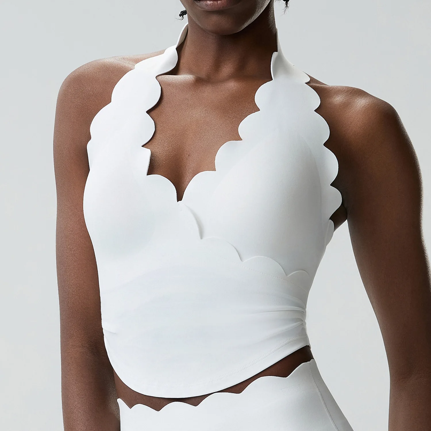 

Maxdutti Top Drip Cup Neck Hanging Sports Bra For Women In Plus Size Nude Feeling Collection Accessory Breast Sports Bra Exposed