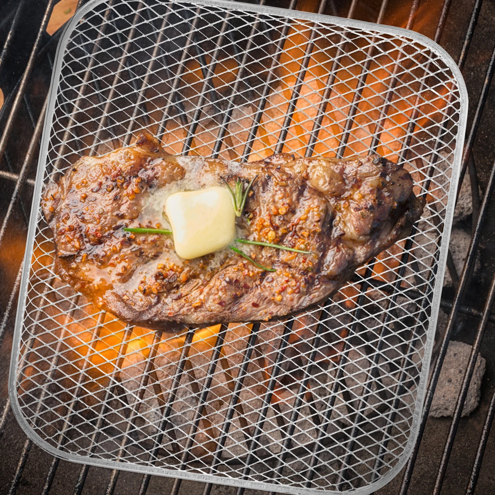 

Stainless Steel BBQ Mesh 304 233x193mm Outdoor Portable Multi purpose Barbecue Grill Net Home Family Resistant Mesh Camping