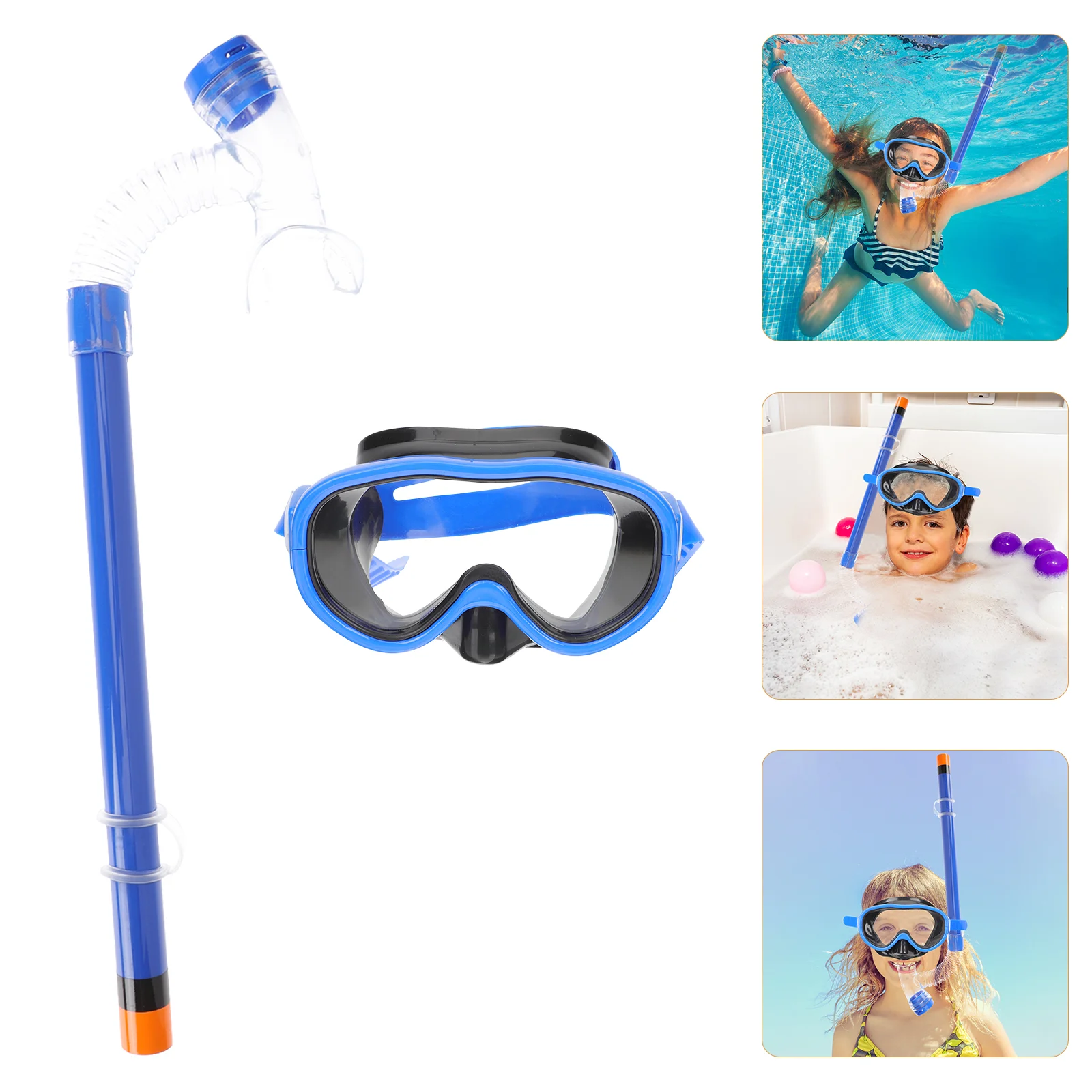 Snorkelpak voor kinderen Bril Duikmaskers Silicagelbuis ABS Materiaal Mistbestendig Helder voor kinderen