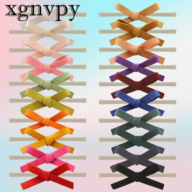 xgnvpy European and American new creative plush cotton hair tie headband with high elasticity and no hair bow nylon headband