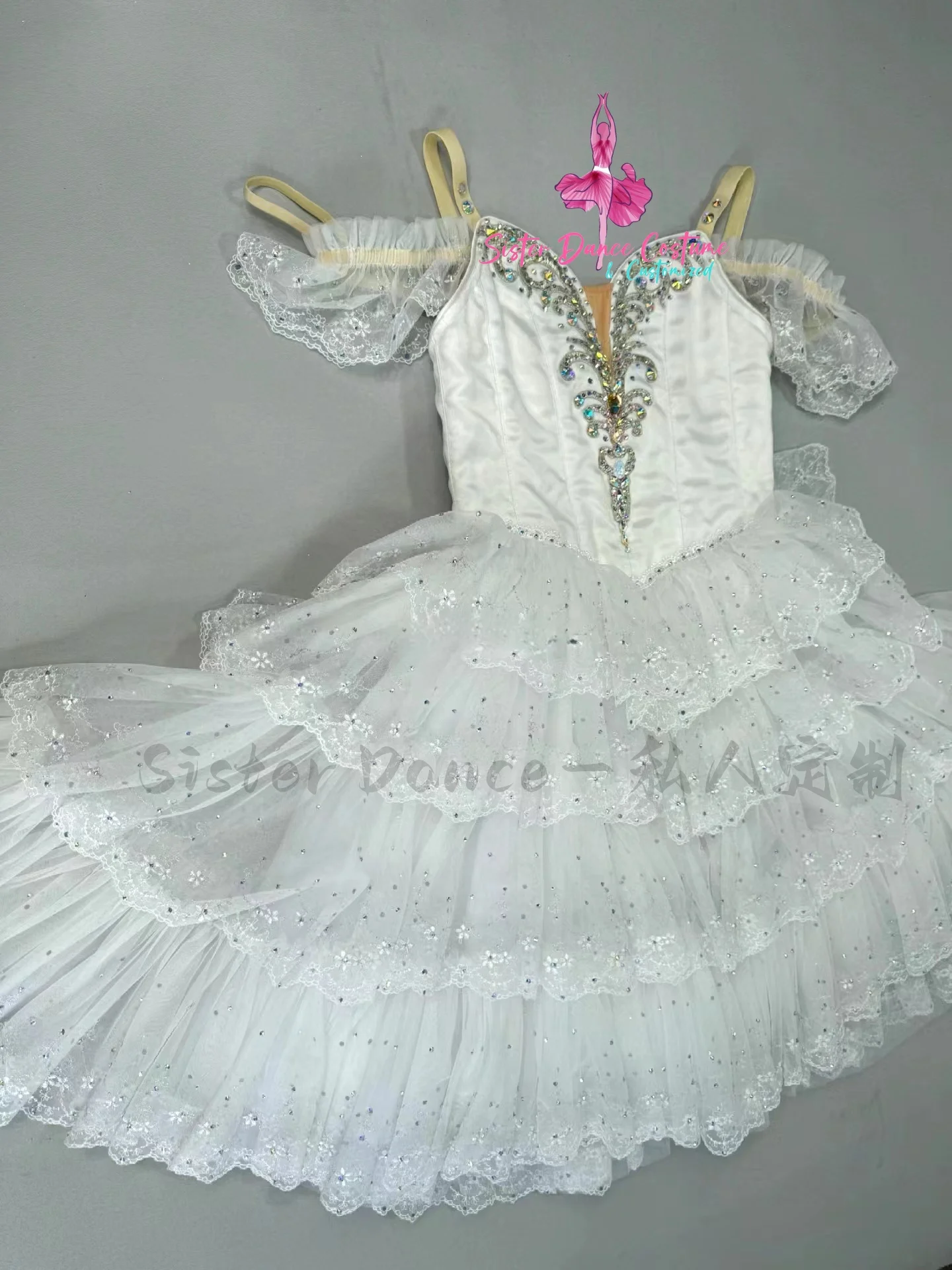 2024 New Gopelia Variations tutu High-end private custom adult children white fairy cake dress competition dress women's costume