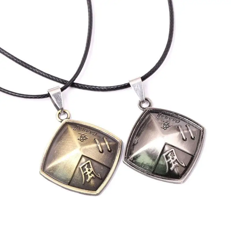 Collier en alliage mignon de dessin animé Naruto Gaara, marchandises d'anime, cadeau personnalisé unisexe, pendentif assorti pour couple, vente en gros