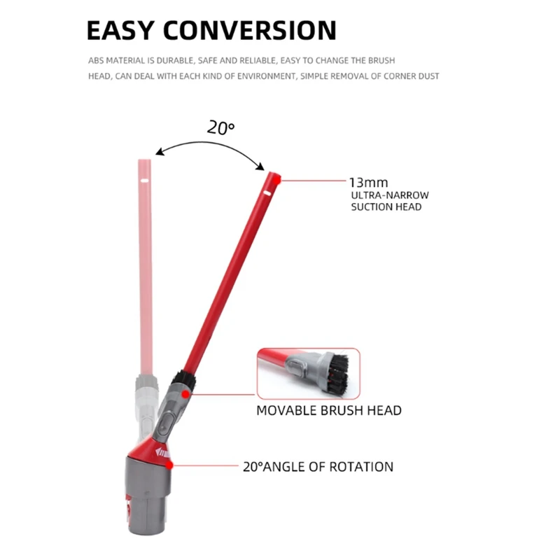 Dla Dyson V7 V8 V10 V11 V12 V15 części do czyszczenia próżniowy bez usuwanie pyłu miękka szczotka + szczelinowa szczotka do czyszczenia + wąż + przełącznik blokady