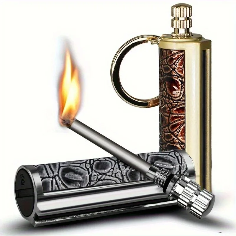 10000 Times Oil MatchesLighter Sealed WaterproofFlint Grinding WheelSmoking Accessories FireStarter for Outdoor Use