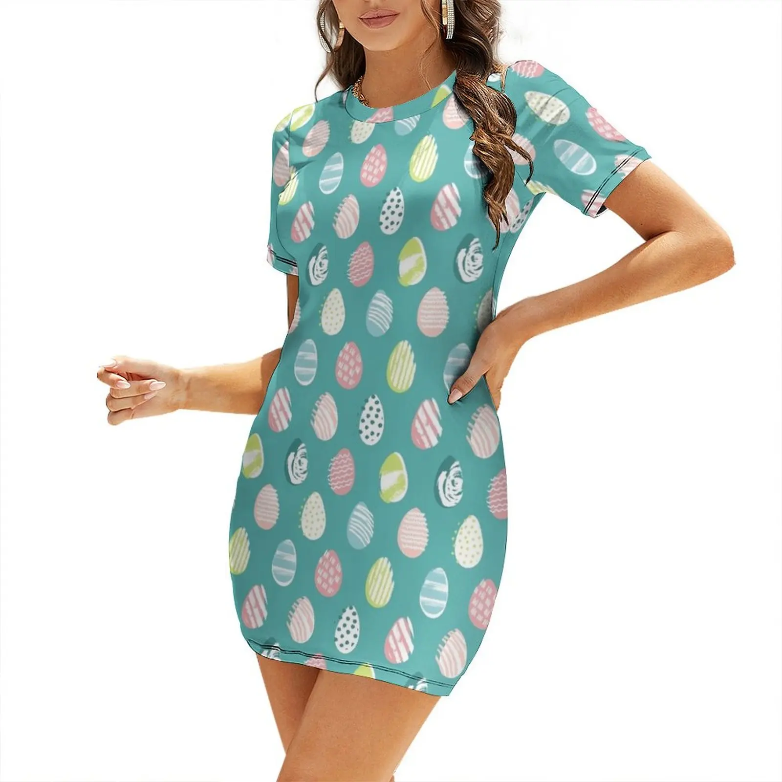 

EASTER DOODLE EGGS Short-Sleeved Dress Evening gown Dress vintage Long veiled dresses Dress