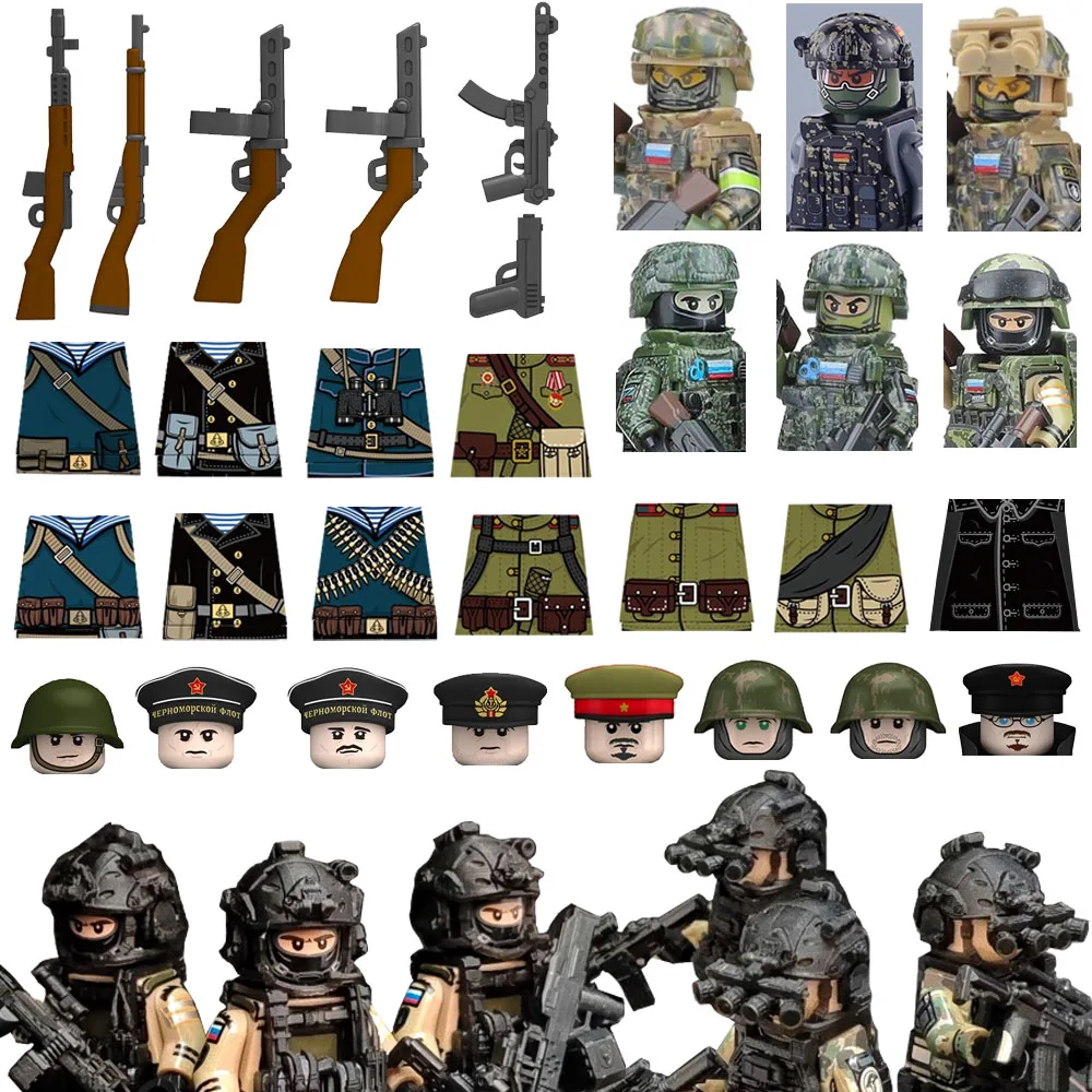 軍事兵士ビルディングブロックフィギュア英国米国ソビエトアクセサリーSWAT特殊部隊FSBヘルメットシールド銃ギフトおもちゃZ005 ...