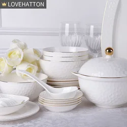 Bone china tableware salad large soup rice noodles bowl dish bowl household steak plate small plate loose parts