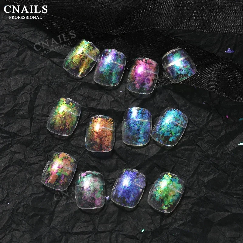 New Nail Glitter Powder Flake Sparkly irregolare Paillette Paillette Shiny Manicure Pigment Powder Nail Art Decoration 0.3 g/scatola