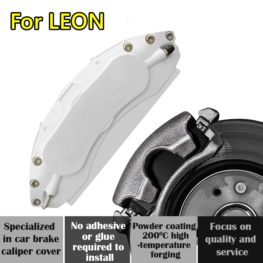 For Seat LEON Car Brake Caliper Cover Aluminum Alloy Exterior Kit Fit 1.8TSI FR + 2.0TSI CUPRA 2012