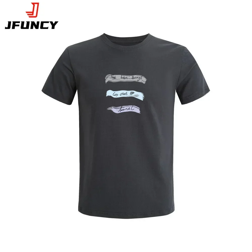 

100% Cotton Men Tops Plus Size Loose Short Sleeve Tee Summer Man Tshirt Breathable Casual Print Men's T-shirts