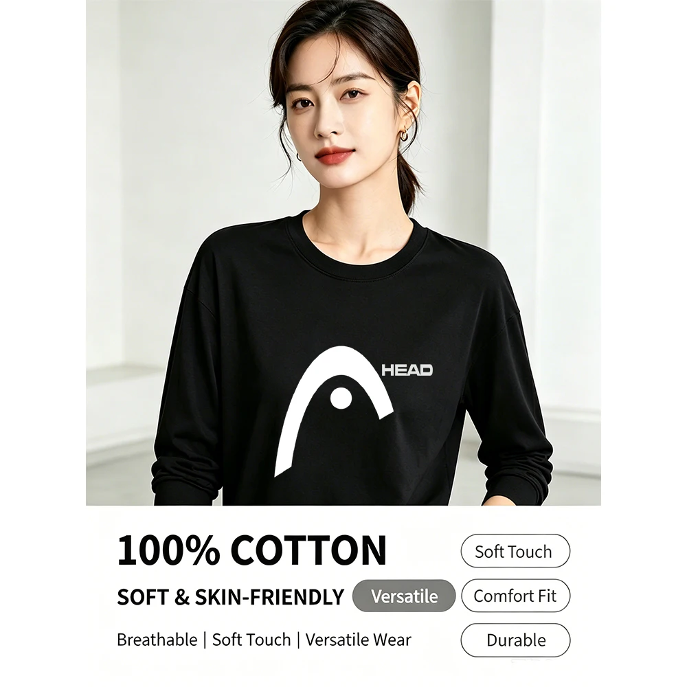100% Cotton Long Sleeve T-Shirt Men Solid Basic Crew Neck Soft Casual Top view 5