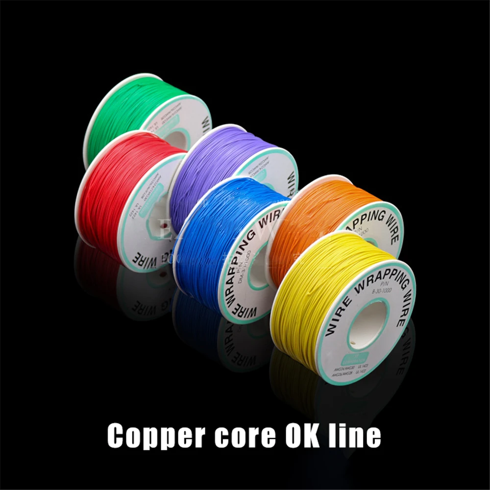 250M 30AWG Wrapping Wire Tin Plated Copper B-30-1000 Cable Breadboard Jumper Insulation Red Electronic Conductor Wire Connector